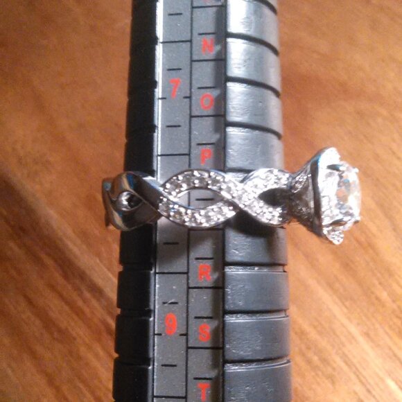 Simulated Diamond Sterling Silver Ring (Size 8) - Picture 3 of 14